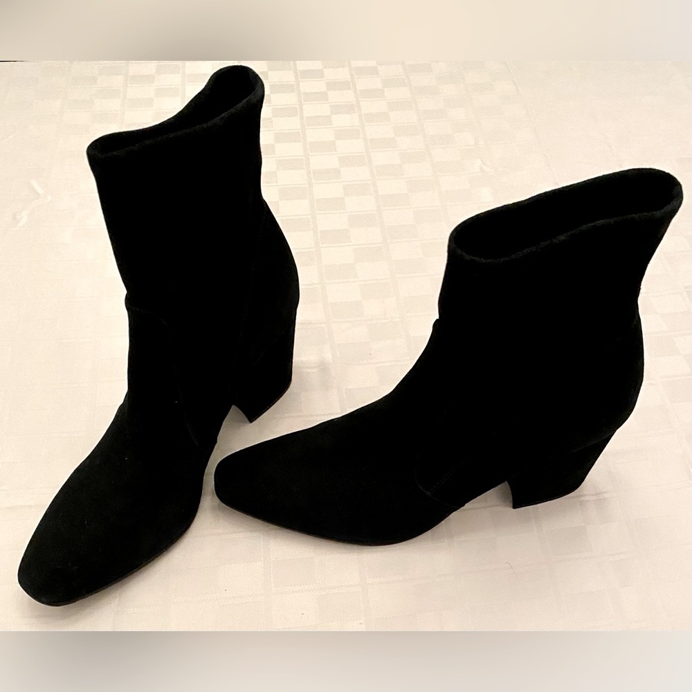 Polo by Ralph Lauren Black Suede “Maeve” Heeled Ankle Booties